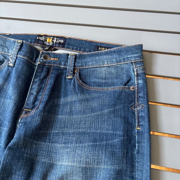 Lucky Brand Sofia Bootcut Jeans Womens 14/32 Blue Denim Stretch Mid-Rise Outdoor - Picture 4 of 13